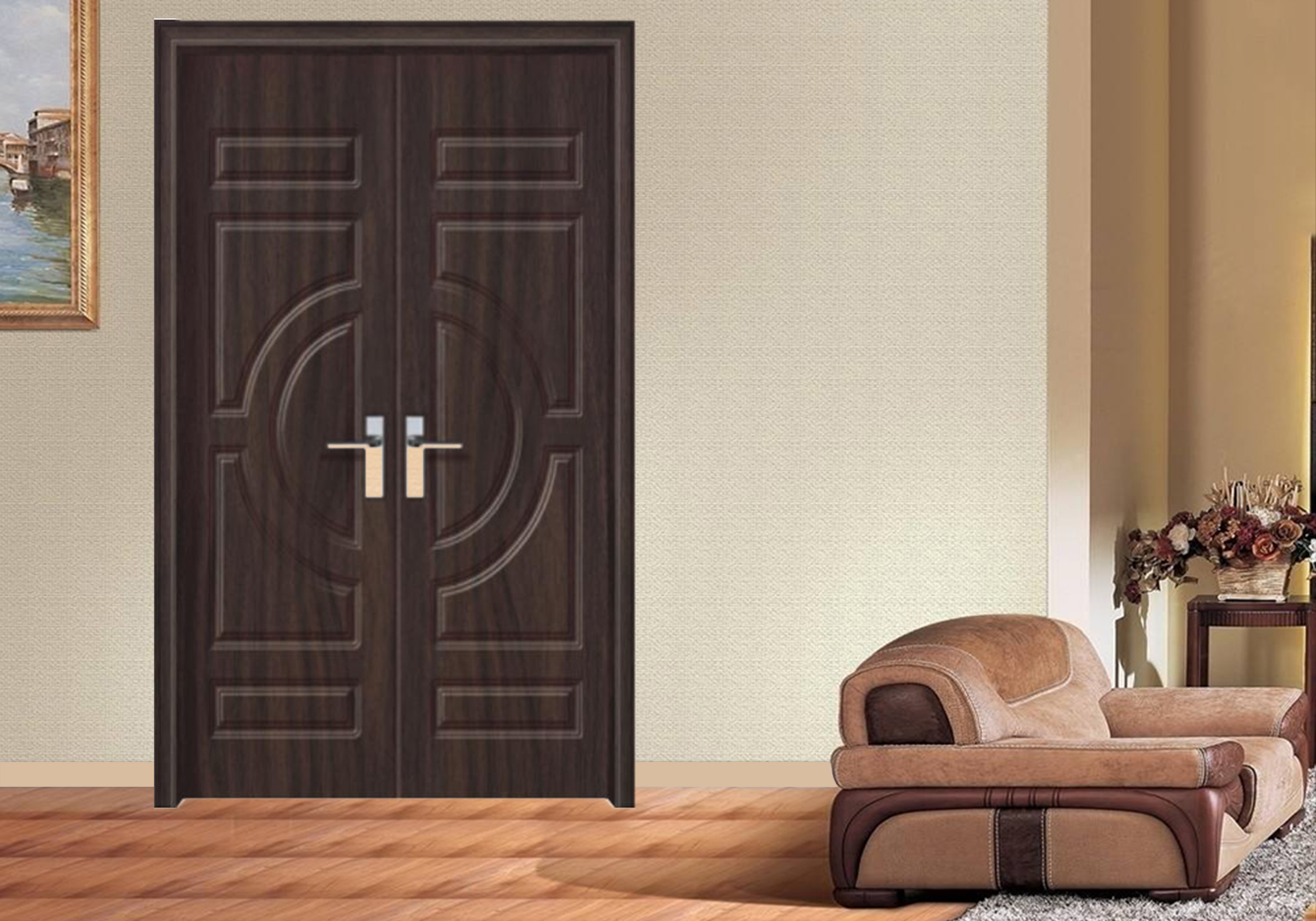 China PVC Coated Interior MDF Wood Doors 30'' X 78'' Max Width 1100mm Apartment wholesale