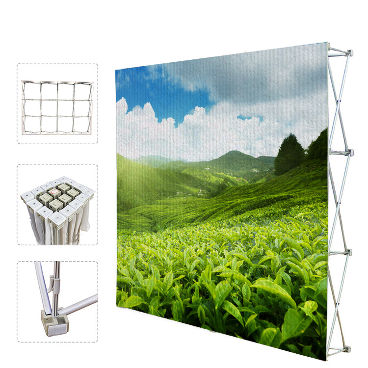 China Portable Trade Show Backdrop Stand Various Shapes Detachable Frame 250g Fabric wholesale