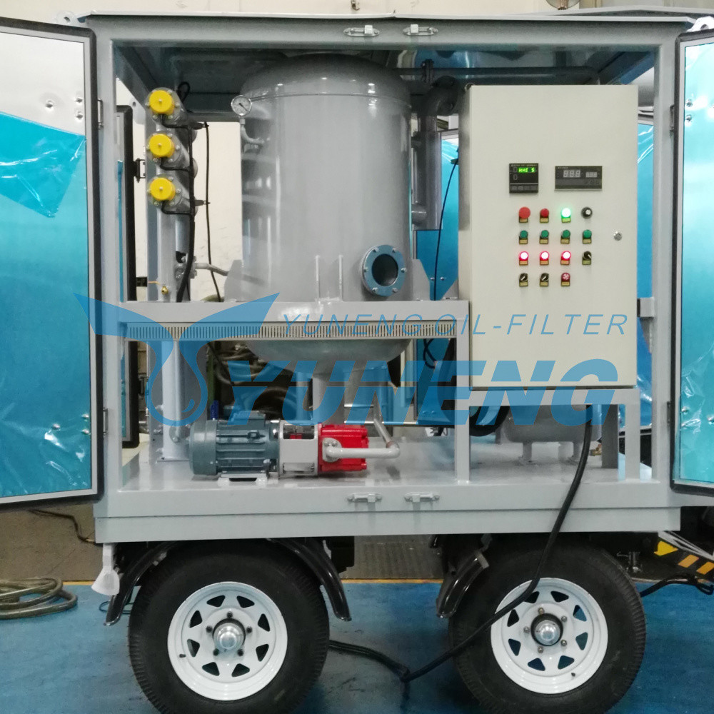 CE Certified Vacuum Transformer Oil Filtration Machine with Pheumatic Tyres for sale