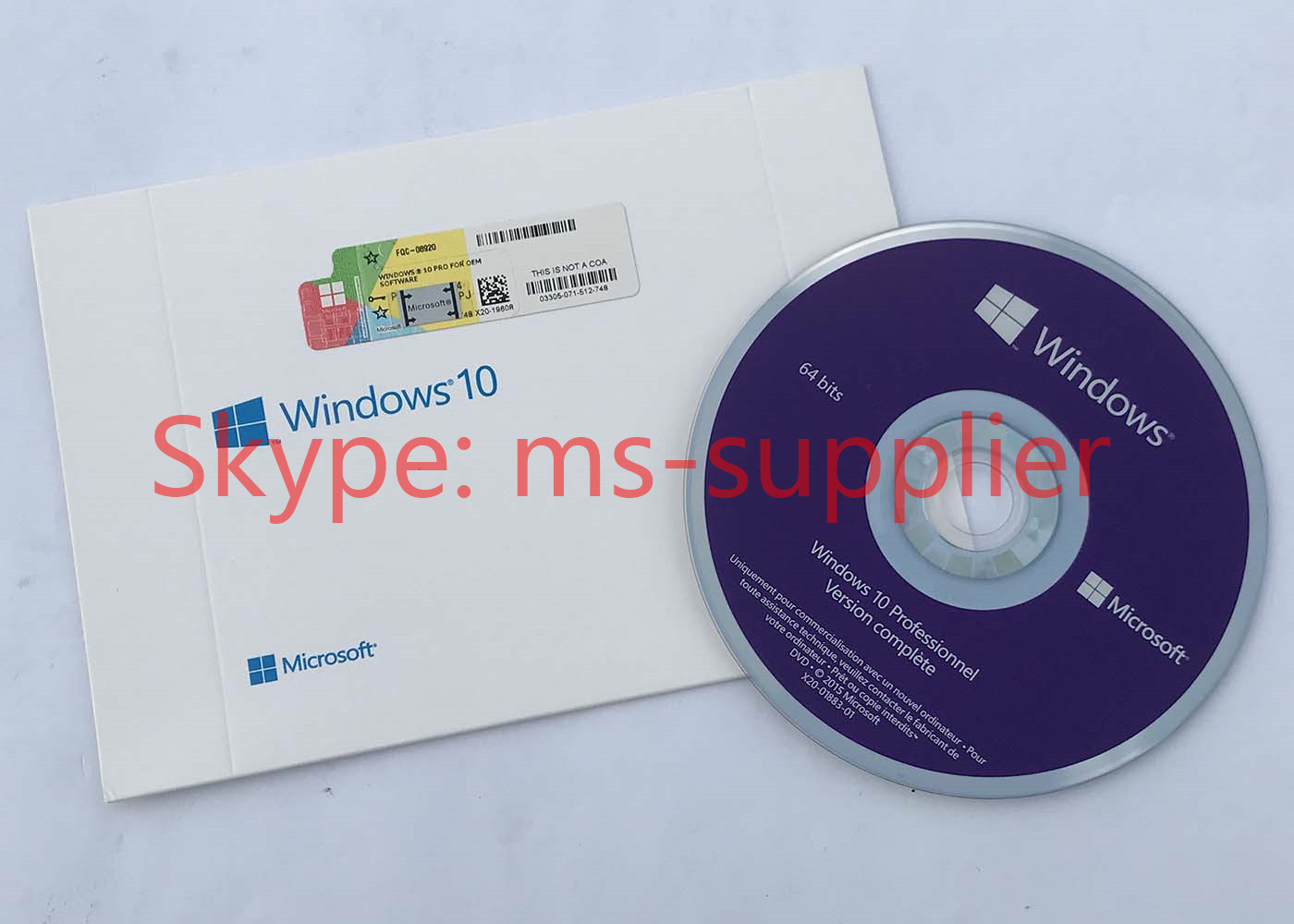 China French Language Windows 10 Professional OEM French DVD 64 Bit Version With COA Sticker wholesale