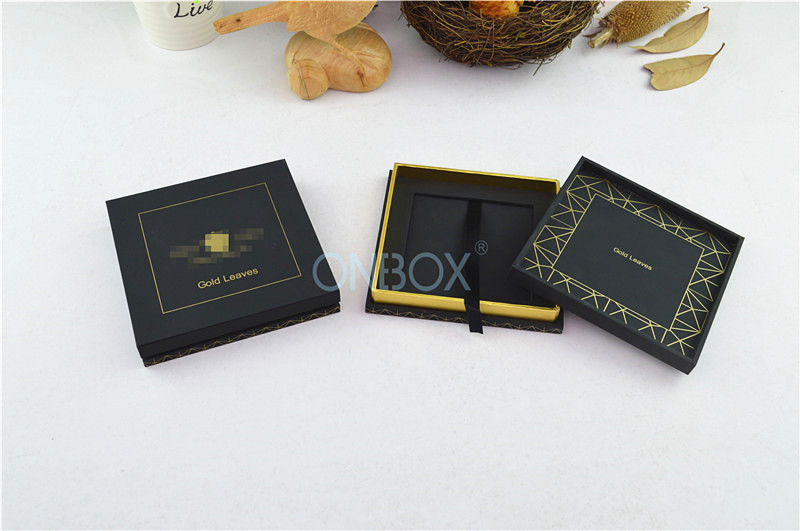 China Luxury Printing Wedding Card Box In Black Touch Paper , Valentine Gift Box For Perfume wholesale