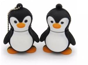 China Cartoon Character Anima  Penguin PVC USB Flash Drive USB 2.0   32GB 64GB 128GB High Capacity wholesale