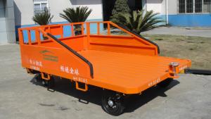 China Three Railsaviation Ground Support Equipment 1500 Kg Cargo Dolly Trailer Orange Color wholesale
