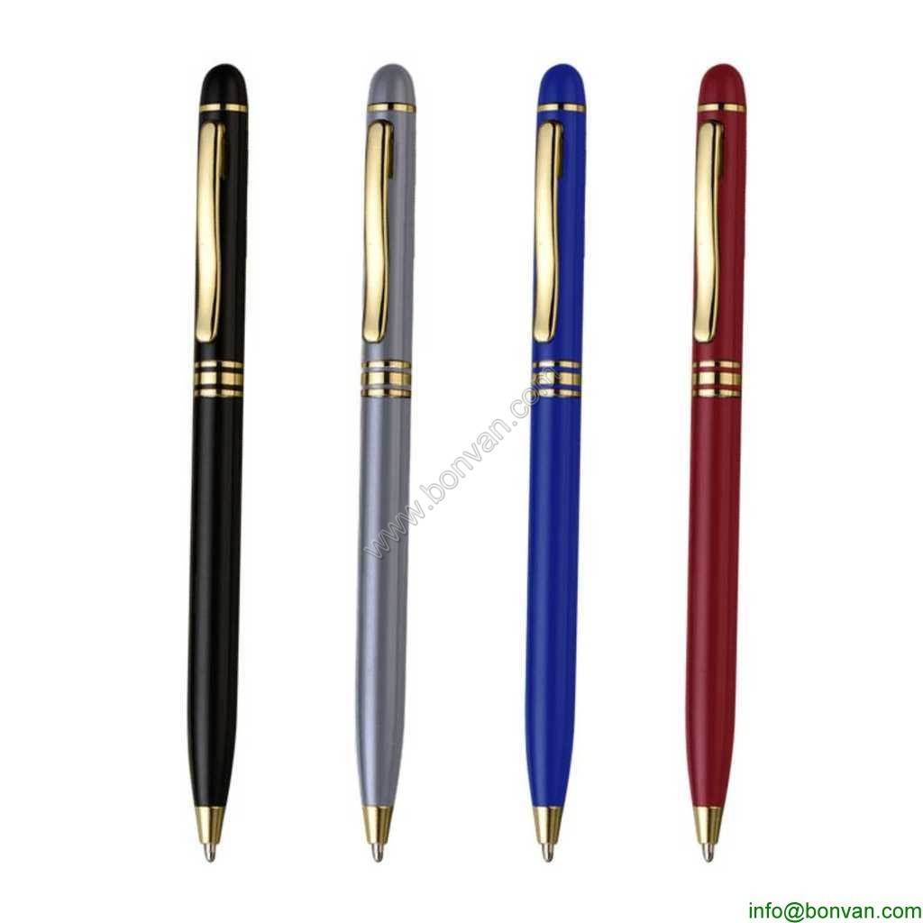 China slim twist metal promotional hotel pen, hotel ballpoint pen wholesale