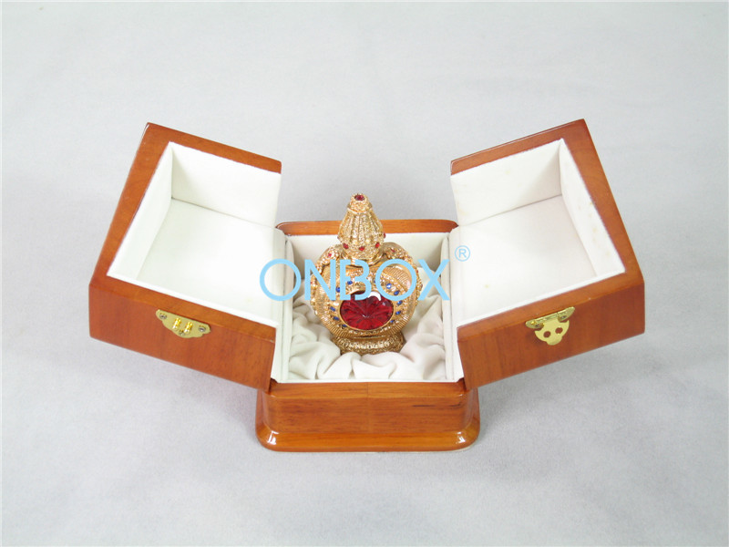 China Orange Elegant Perfume Bottle Boxes Custom Prainted with Open Doors wholesale