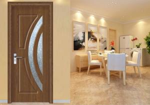 China Interior Frosted Glass MDF Wood Doors Bedroom Maximum Height 2350mm Office Building wholesale