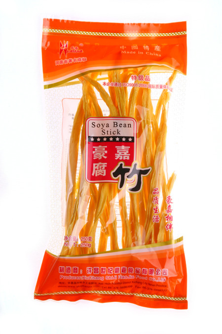 Bright Yellow Chinese Dried Bean Curd Stick Nutrition Fuzhu For Restaurant for sale