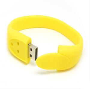 China Yellow /  Red Colored  PVC USB Flash Drive ,  Bracelet  Disk  Wristband USB Flash Drive wholesale