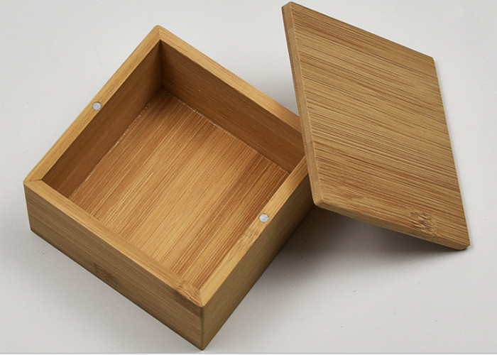 China Small Natural Storage Bamboo Gift Box With Custom Logo For Packaging wholesale