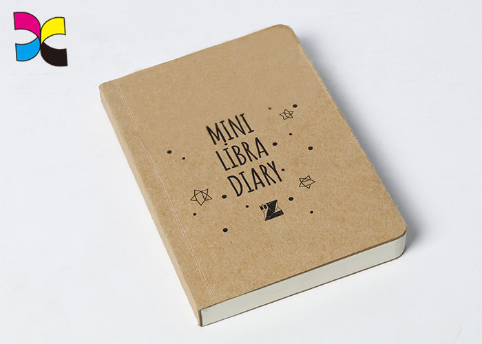 China Grey Line Printing School Notebook Thread Stitching 300gsm Kraft Paper Cover wholesale