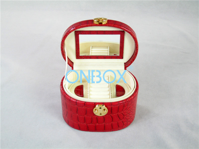 China Ladies Crocodiles PU Jewelry Storage Boxes For Travel wholesale
