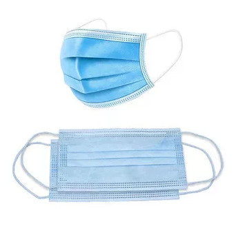 China Blue 3 Layer Non Woven Fabric Face Mask Soft With Adjustable Nose Piece wholesale