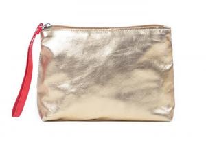 China Shiny gold PU leather cosmetic bag metallic washable kraft paper cosmetic bag wholesale