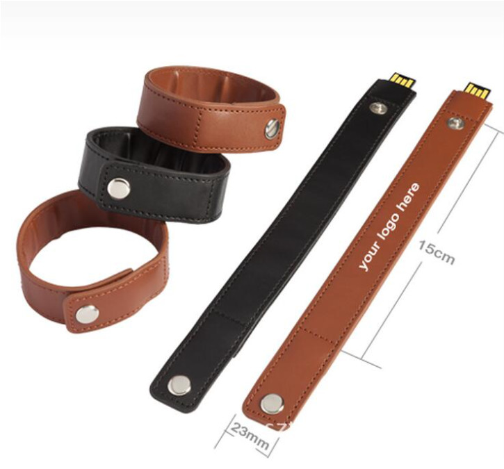 China Bracelet Leather USB Flash Drive ，Usb Bracelet Leather 150*16*2mm Red / Black Color wholesale