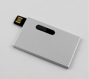 China Slim Metal Custom USB Credit Card Flash Drive Promotional  32GB  , Credit Card Memory Stick wholesale