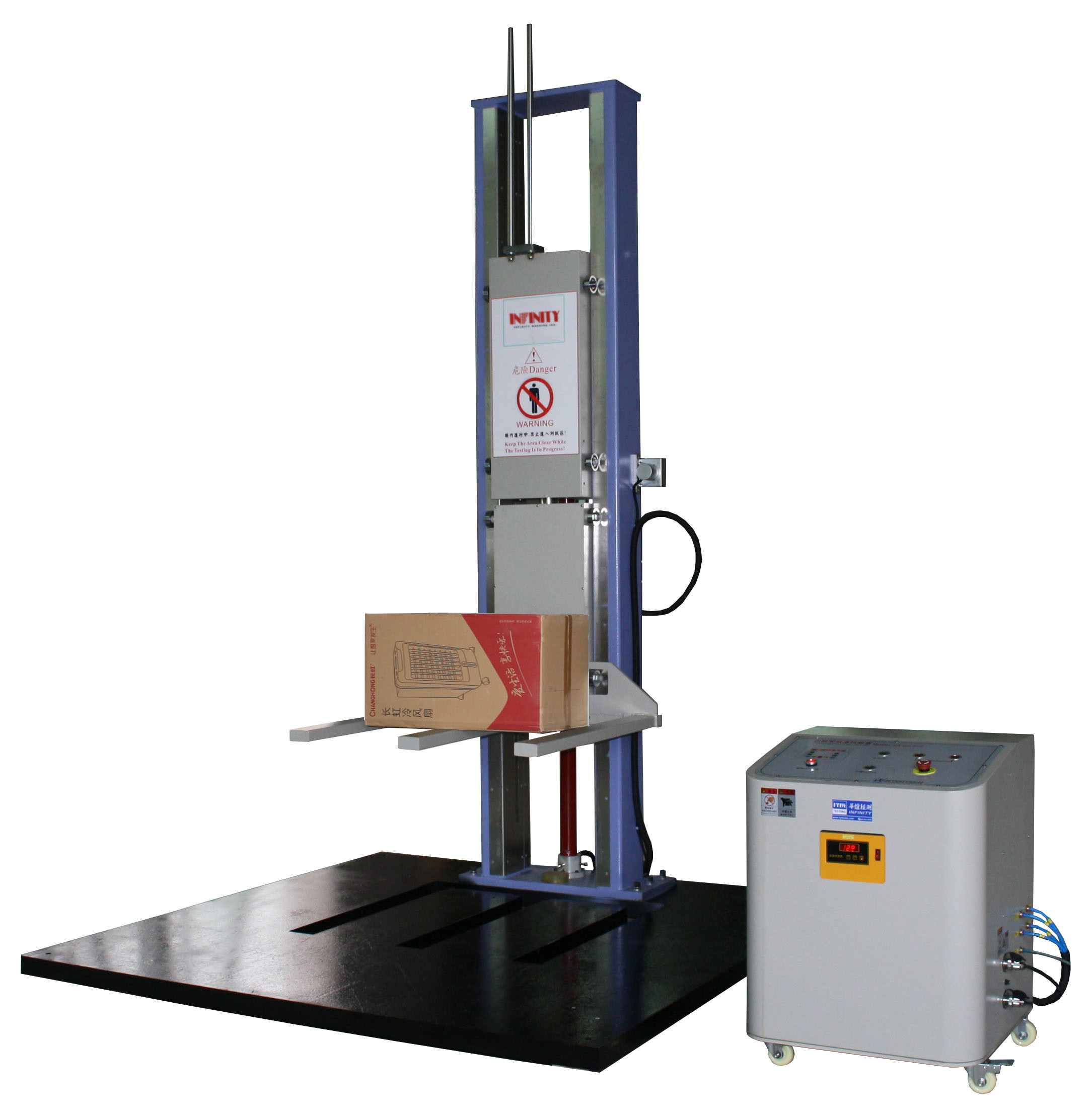 Paper Package Free Fall Drop Tester , 2.5 Kva Drop Weight Impact Test Machine for sale