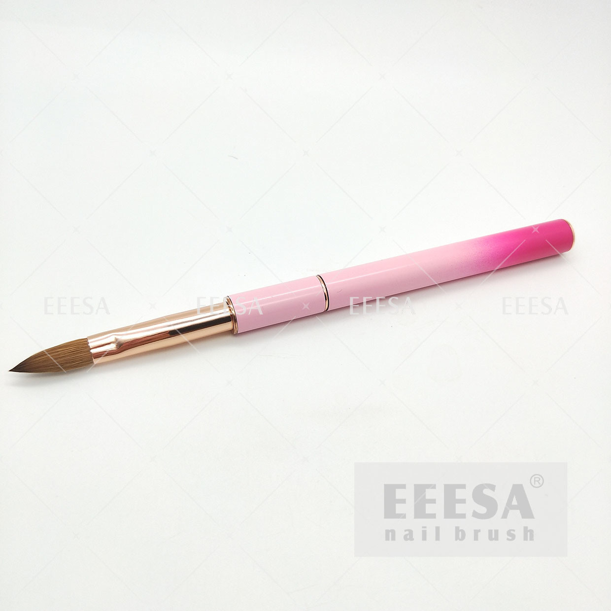 China Beautiful Appearance Acrylic Nail Brush Size 8 10 Pink Rose Red Ombre Color wholesale