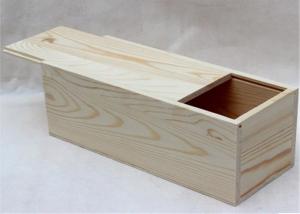 China Decorative Wooden Crate Gift Box , Wine Bottle Storage Unfinished Wood Box wholesale