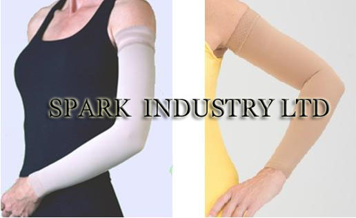 China Medical Compression Stockings For Lymph Edema Arms Sleeves With White Color wholesale