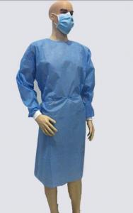 China Disposable SMS Isolation Gown , Surgical Blue Isolation Gown Antibacterial wholesale