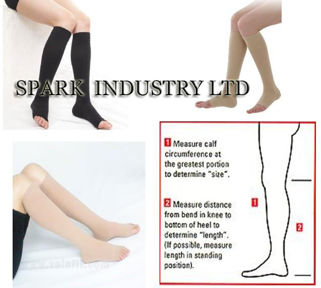 China Knee High Medical Pregnancy Compression Stockings With Open Toe wholesale