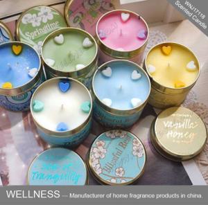 China Soy Wax Scented Tin Candles , Handmade Non Toxic Long Lasting Scented Candles on sale