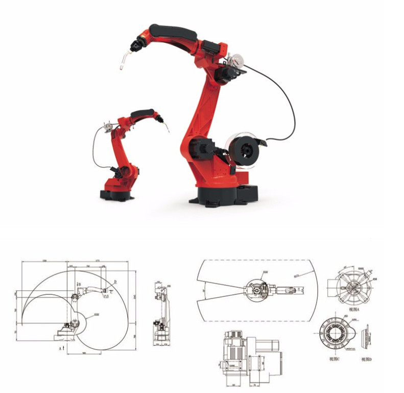 6 AXIS TIG / MIG / Pinch Welder Industrial Welding Robot arm for sale