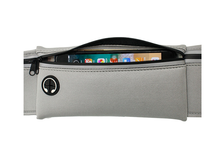 China Hydration Silver Neoprene Travel Waist Bag Zippered Pockets For Iphone wholesale