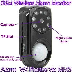 China GSM Wireless Home Security Camera Alarm Monitor W/ PIR Detection & Alarm W/ Photos via MMS wholesale