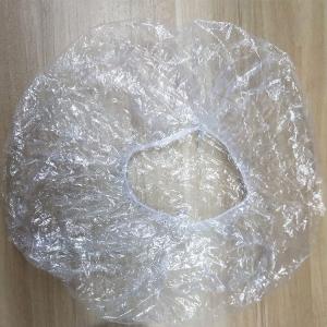 China PE Plastic Transparent Disposable Head Cap Waterproof Salon Hair Dry Processing wholesale
