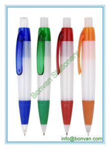 China plastic transparent ball pen, transparent body plastic pen wholesale