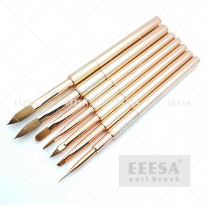 China Rose Gold Pure Kolinsky Acrylic Brush Customized Liner Stripping  With Cap wholesale