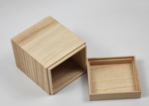 China Natural Custom Made Mini Paulownia Wooden Gift Box With Removable Lids wholesale