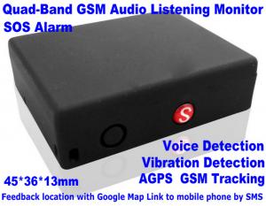 China Global Indoor Outdoor GSM LBS Tracker Spy Audio Listening Bug W/ SOS Alarm & 2-Way Calling wholesale