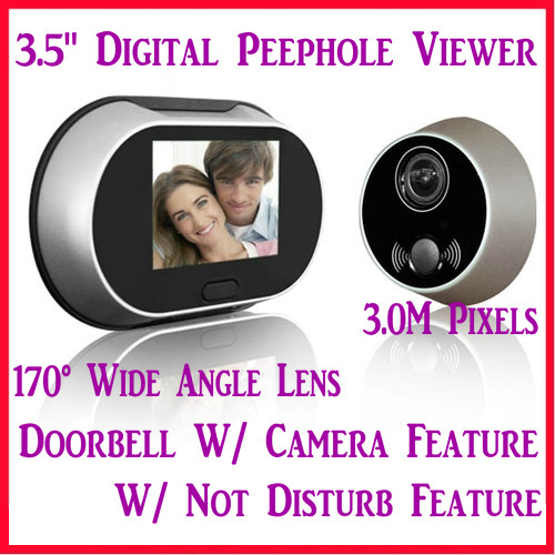 China 3.5" Digital Door Peephole Viewer Doorbell Photo Camera W/ 3.0M Pixel & 170° Wide Angle wholesale