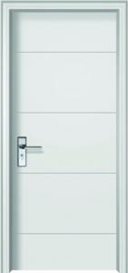 China PVC Vinyl White MDF Interior Doors 8mm MDF Board Leaf Apartment Hotel SS304 Hinge wholesale