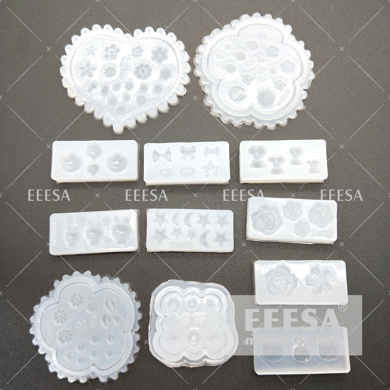 China 12 Designs Nails Beauty Silicone Mould For 3D Art Nails Sculpting Tool Form wholesale