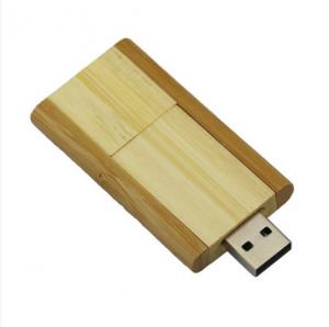 China Rotating  Engraved Miniature Bamboo USB Flash Drive , Bamboo Memory Stick 32G 64G  128G wholesale