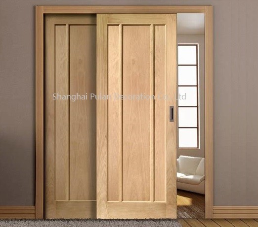 China Interior Oak Wooden Sliding Doors Painted Surface Maximum Height 2350mm Large Size wholesale