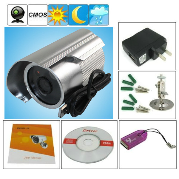 China K908 Double Lamp Array IR LED Night Vision Waterproof CCTV Surveillance TF Card DVR Camera wholesale
