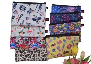China Iridescent Unicorn Zippered Cosmetic Bag Sublimation Printing Neoprene Material wholesale