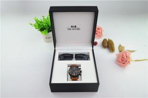 China Big Leather Watch Boxes For Glasses , Gift Box Packaging With Foil Stamping Logo wholesale