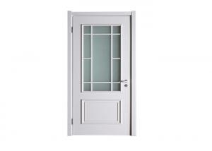 China SS304 Hinge Cherry Interior Wood Doors , Home Frosted Glass Interior Door wholesale