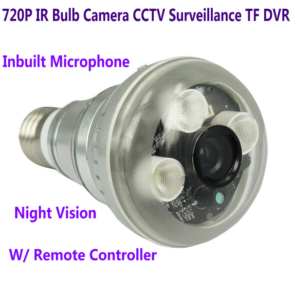 China 720P IR Night Vision LED Array Bulb Camcorder CCTV Surveillance DVR Camera Remote Control wholesale
