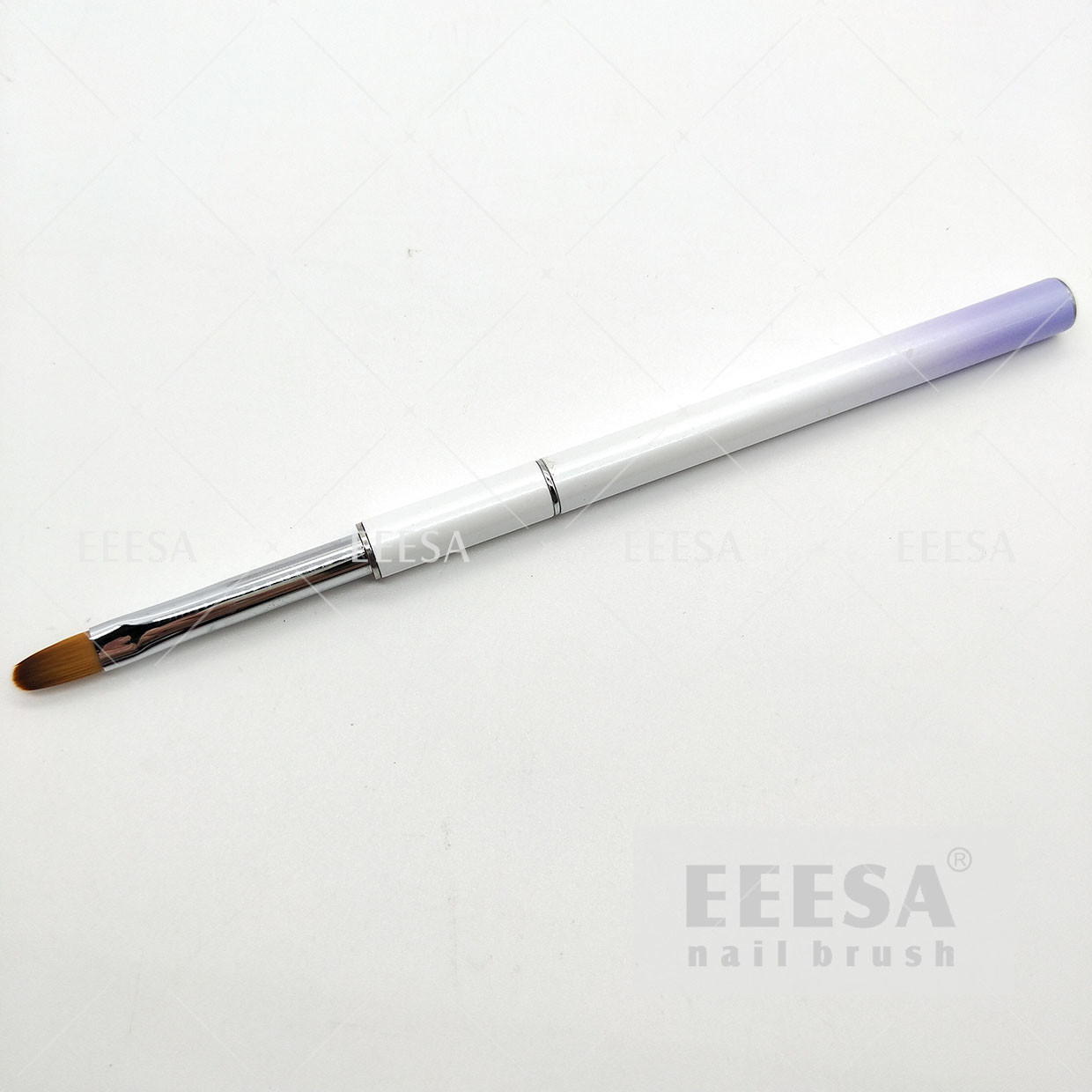 China White Purple Ombre Ombre Nail Art Brush Durable Oval Acrylic Nail Brush wholesale
