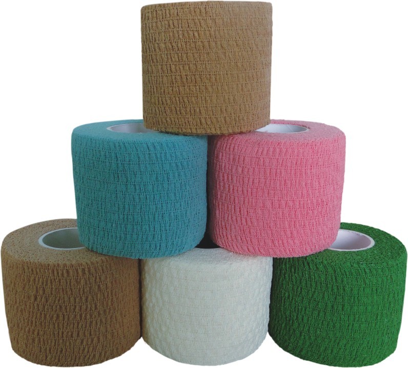 China Colored Tear by Hand Cotton Self - adhesive Cotton Elastic Bandage Tape wholesale
