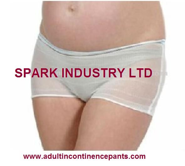 China Warp Knitted , Stretchable And Breathable Mesh Maternity Briefs With Pad wholesale
