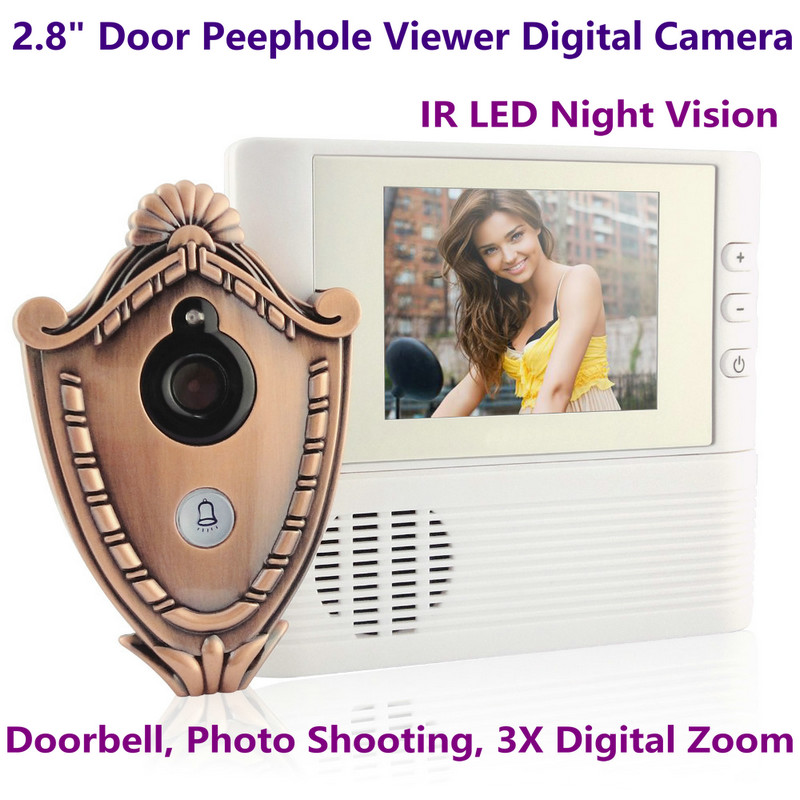 China 2.8" LCD Screen Digital Door Peephole Viewer Camera IR LED Night Vision Home Security Door Eye Electronic Doorbell Alarm wholesale