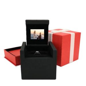 China HD 5inch Screen video box Necklace Gift Paper Led Small Customized Logo And Set Luxury Jewelry Box lcd invitation card wholesale