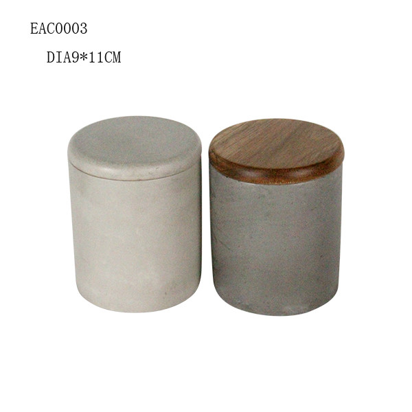 China Soy Wax Cement Candle Holders / Table Candle Holders With Wooden Lid on sale